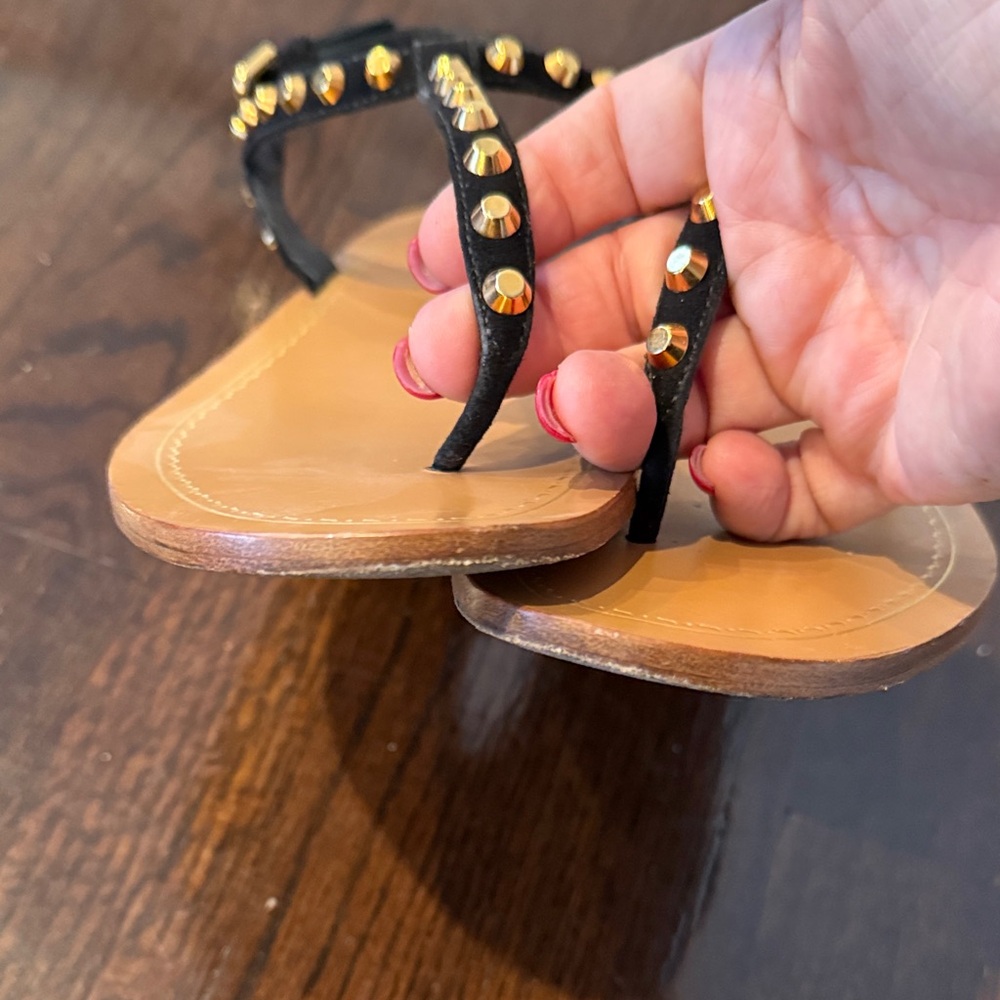 Prada Black and Gold Studded Sandals 39.5 - Picture 5 of 9